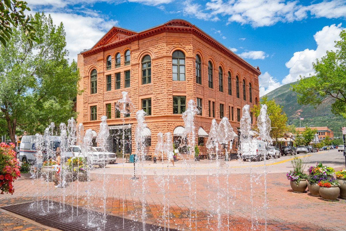 Wheeler Opera House Summer with fountains